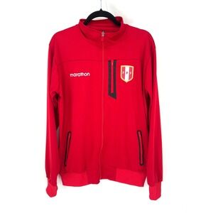 Peru FPF National Team Track Jacket Red Full Zip Soccer Futbol FIFA World Cup